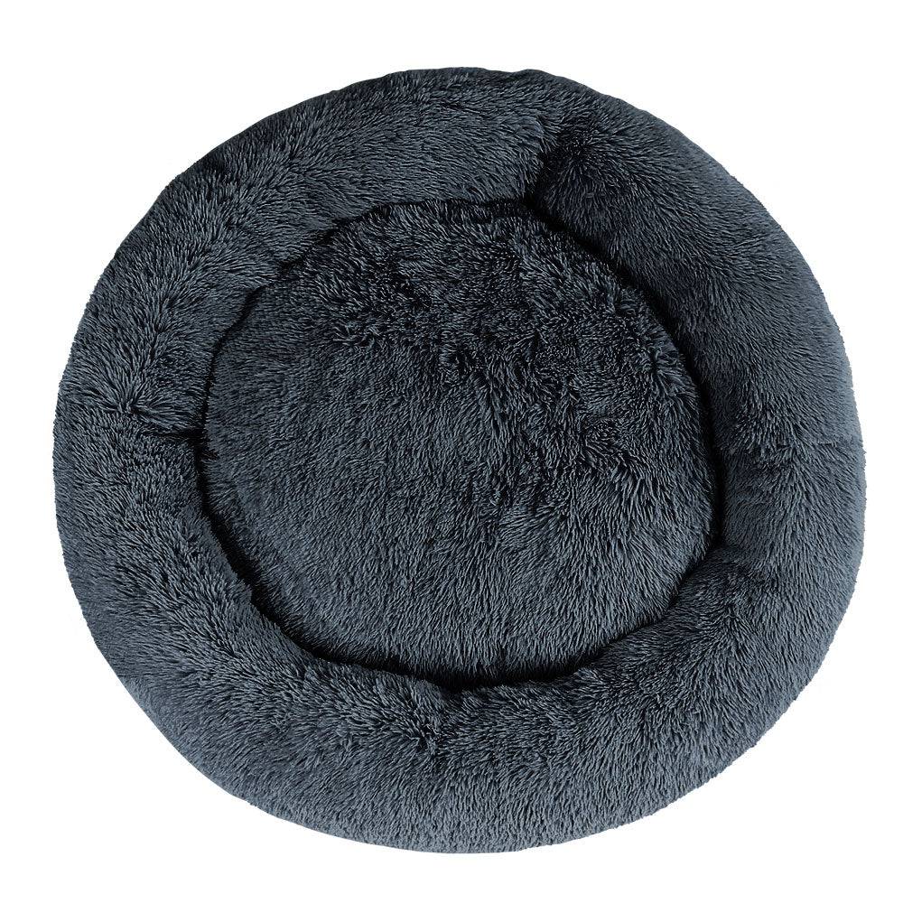 i.Pet Dog/Cat Bed 110cm Calming Extra Large Soft Plush Dark Grey - One Oasis