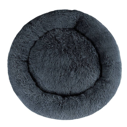 i.Pet Dog/Cat Bed 110cm Calming Extra Large Soft Plush Dark Grey - One Oasis
