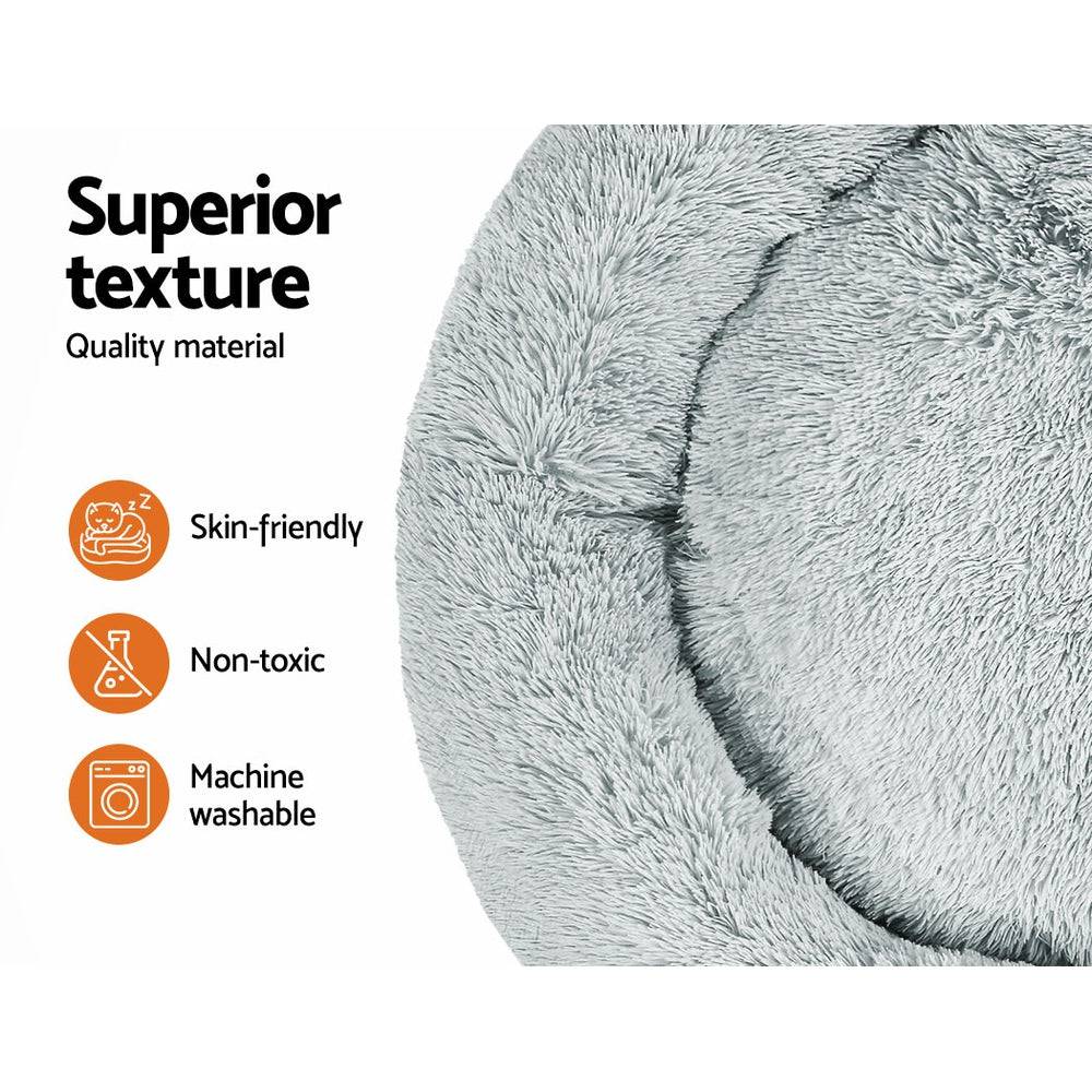 i.Pet Dog/Cat Bed 110cm Calming Extra Large Soft Plush Light Grey - One Oasis
