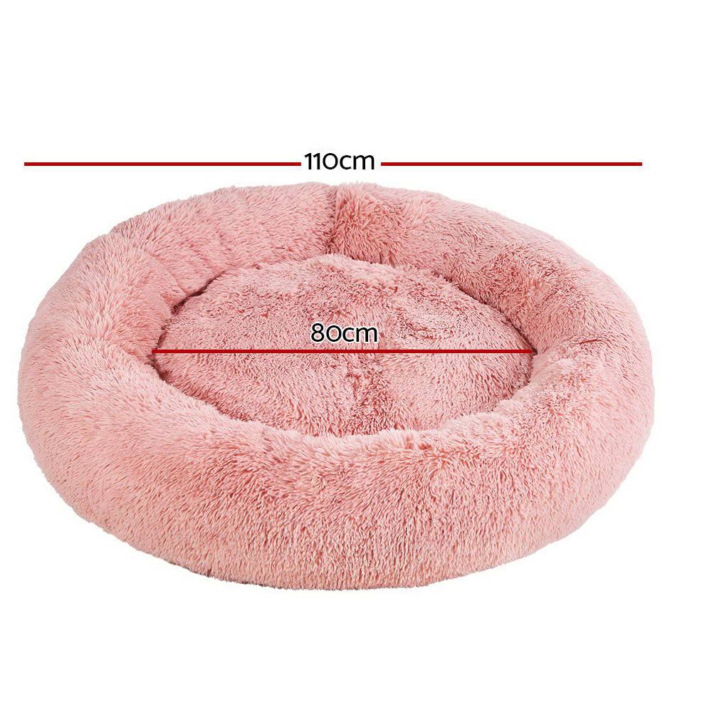 i.Pet Dog/Cat Bed 110cm Calming Extra Large Soft Plush Pink - One Oasis