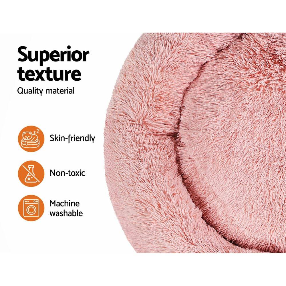 i.Pet Dog/Cat Bed 110cm Calming Extra Large Soft Plush Pink - One Oasis
