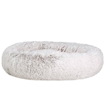 i.Pet Dog/Cat Bed 110cm Calming Extra Large Soft Plush White Brown - One Oasis