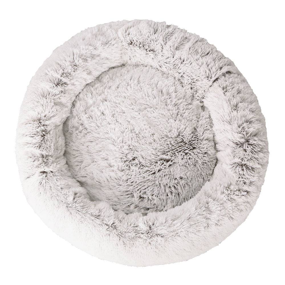 i.Pet Dog/Cat Bed 110cm Calming Extra Large Soft Plush White Brown - One Oasis
