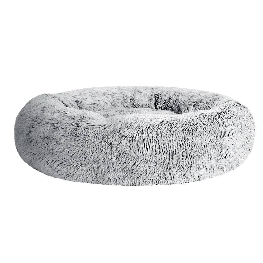 i.Pet Dog/Cat Bed 90cm Large Calming Soft Plush Light Charcoal - One Oasis
