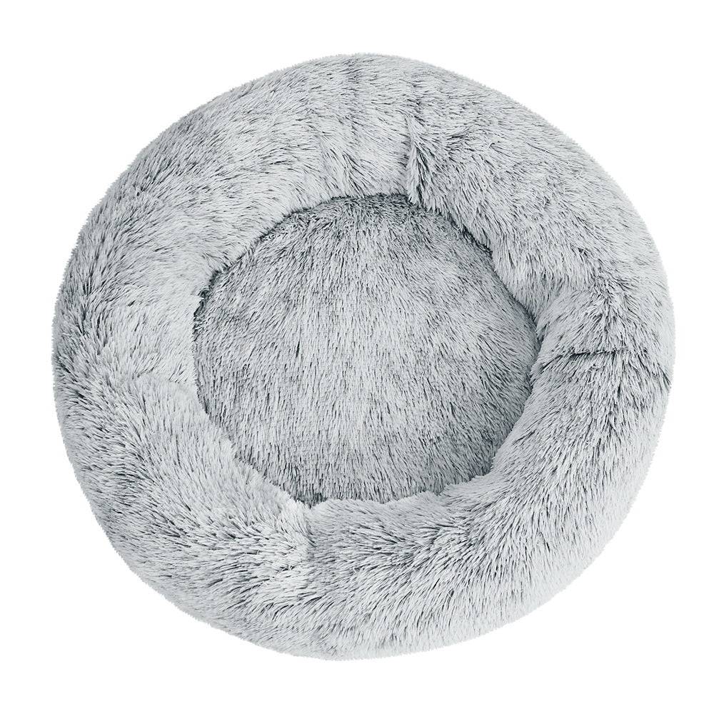 i.Pet Dog/Cat Bed 90cm Large Calming Soft Plush Light Charcoal - One Oasis