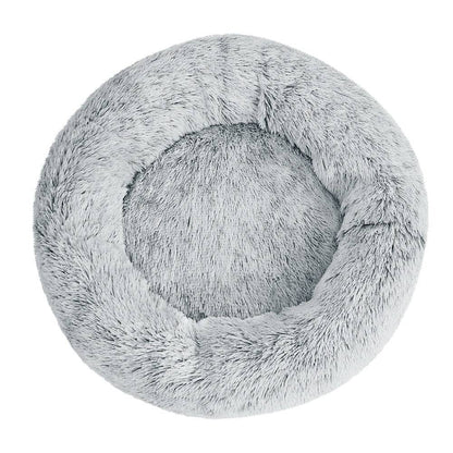 i.Pet Dog/Cat Bed 90cm Large Calming Soft Plush Light Charcoal - One Oasis