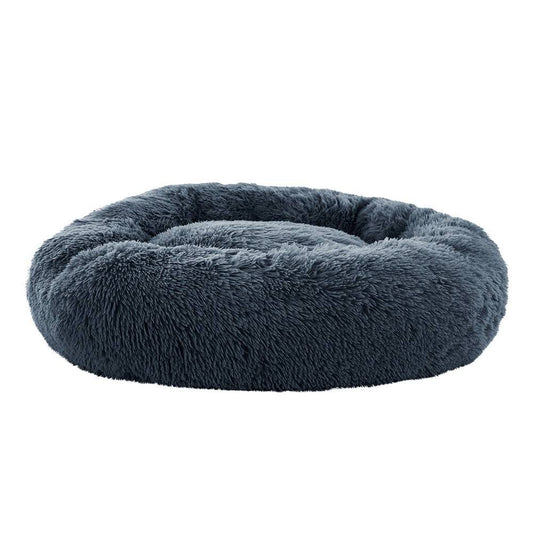 i.Pet Dog/Cat Bed 90cm Large Calming Soft Plush Bed Dark Grey - One Oasis