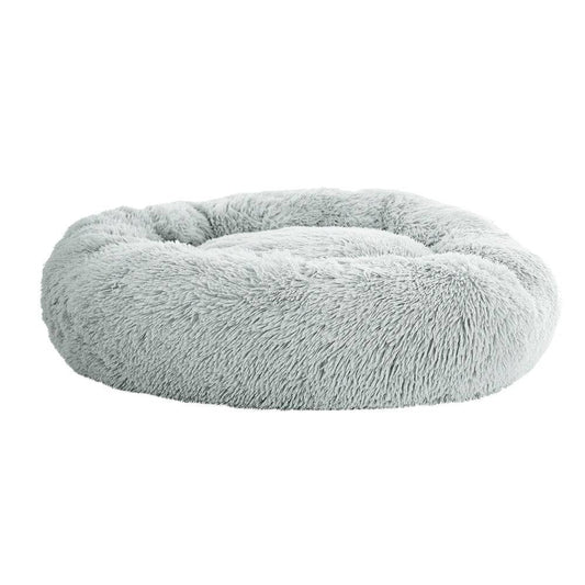 i.Pet Dog/Cat Bed 90cm Large Calming Soft Plush Light Grey - One Oasis
