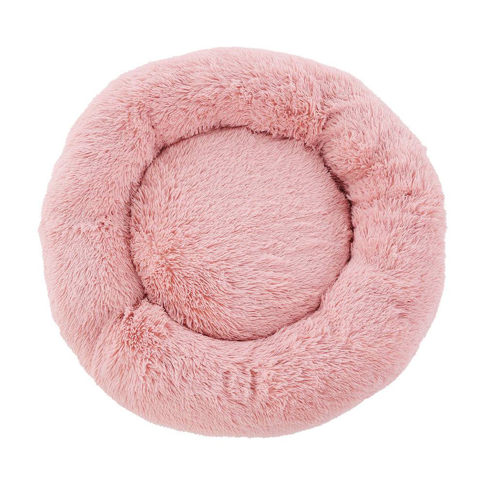 i.Pet Dog/Cat Bed 90cm Large Calming Soft Plush Pink - One Oasis