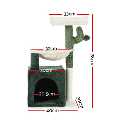 i.Pet Cat Tree 78cm Scratching Post Tower Green - One Oasis