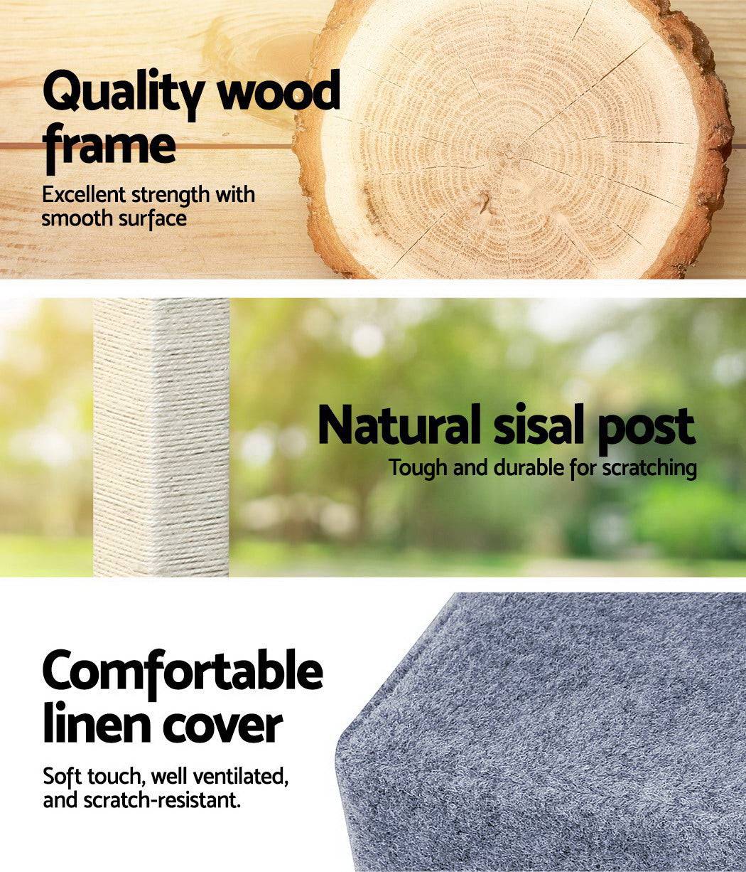 i.Pet Cat Tree 124cm Scratching Post Tower - One Oasis