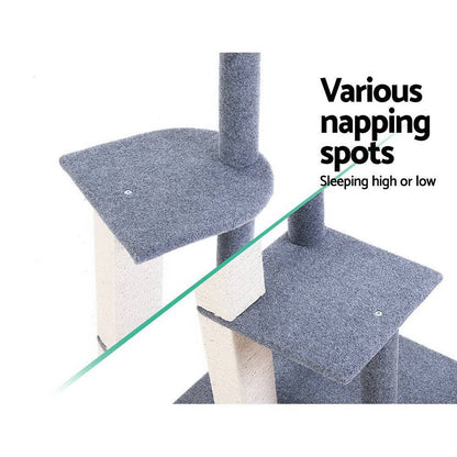 i.Pet Cat Tree 124cm Scratching Post Tower - One Oasis