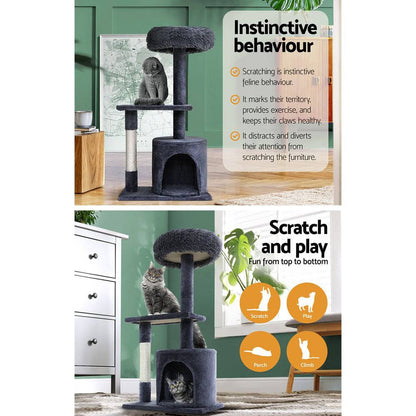 i.Pet Cat Tree 94cm Scratching Post Tower Grey - One Oasis