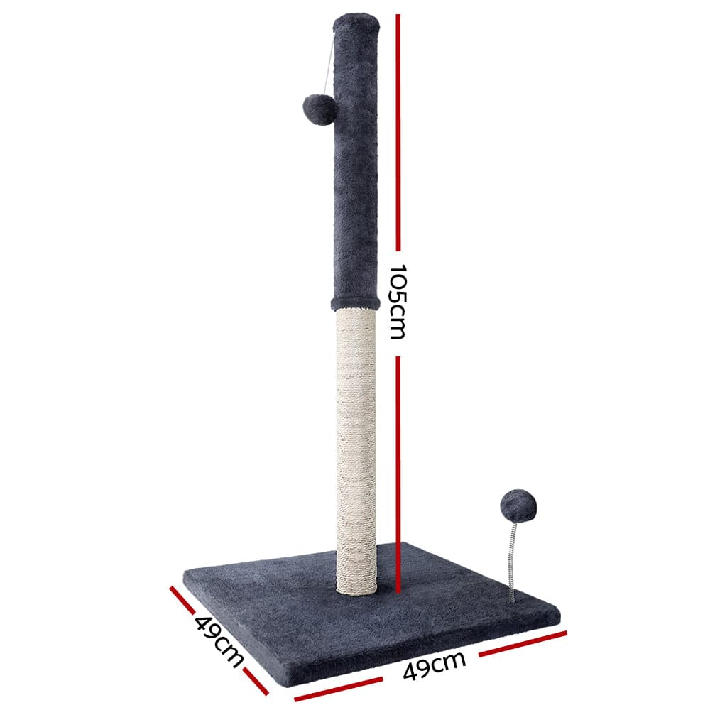 i.Pet Cat Tree 105cm Scratching Post Tower Grey - One Oasis