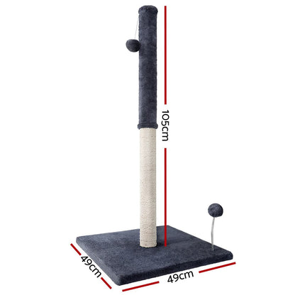 i.Pet Cat Tree 105cm Scratching Post Tower Grey - One Oasis