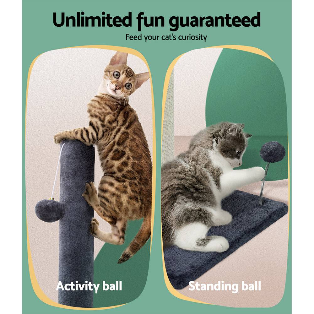 i.Pet Cat Tree 105cm Scratching Post Tower Grey - One Oasis