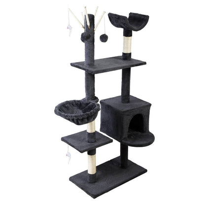 i.Pet Cat Tree 140cm Tower Scratching Post Grey - One Oasis