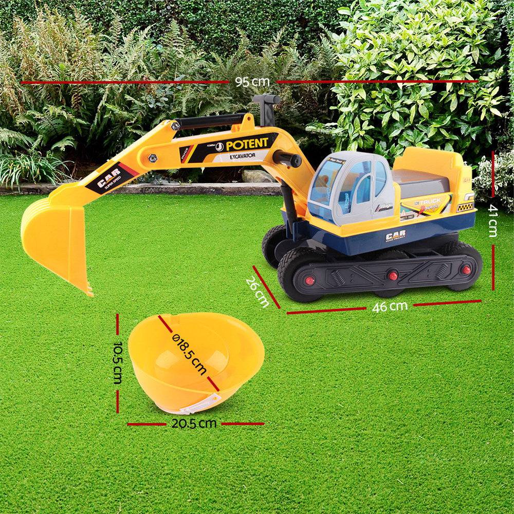 Keezi Ride On Car Toys Kids Excavator Digger Sandpit Bulldozer Car Pretend Play - One Oasis