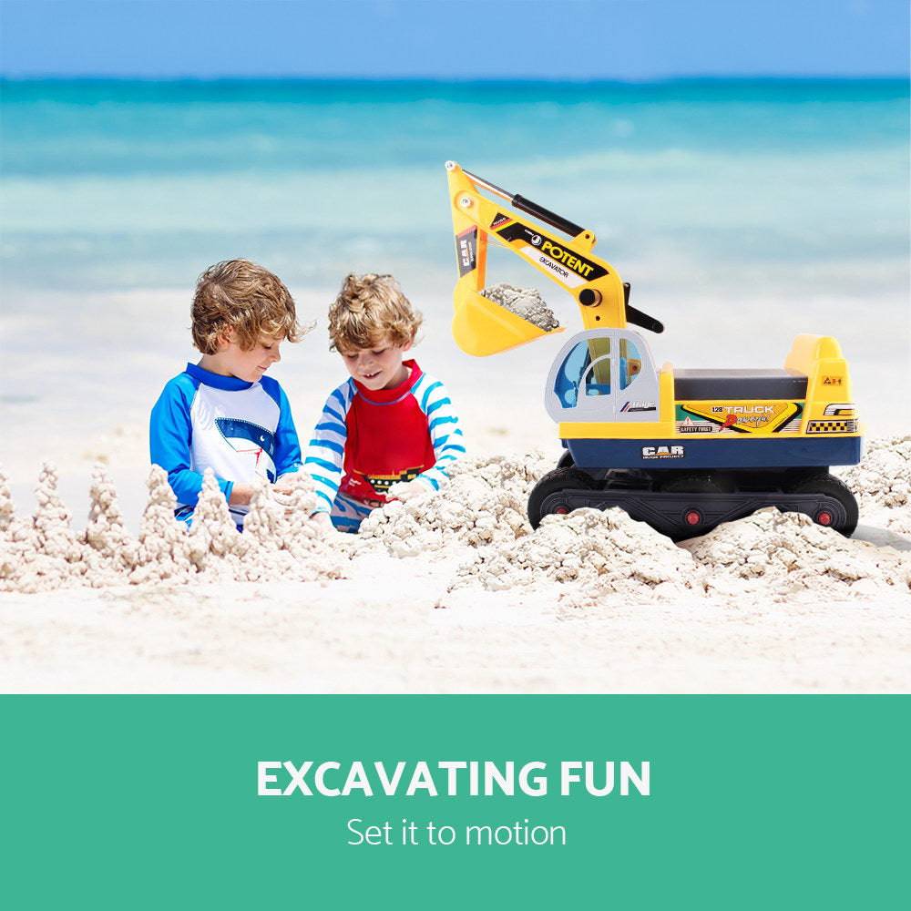 Keezi Ride On Car Toys Kids Excavator Digger Sandpit Bulldozer Car Pretend Play - One Oasis