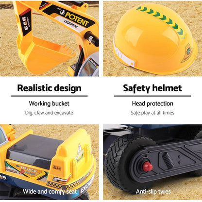 Keezi Ride On Car Toys Kids Excavator Digger Sandpit Bulldozer Car Pretend Play - One Oasis