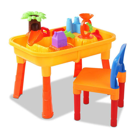 Keezi Kids Sandpit Pretend Play Set Sand Water Table Chair Outdoor Beach Toy - One Oasis