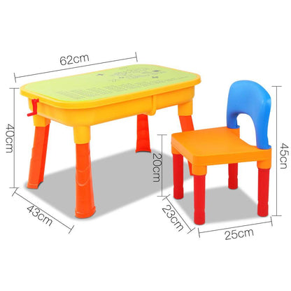 Keezi Kids Sandpit Pretend Play Set Sand Water Table Chair Outdoor Beach Toy - One Oasis