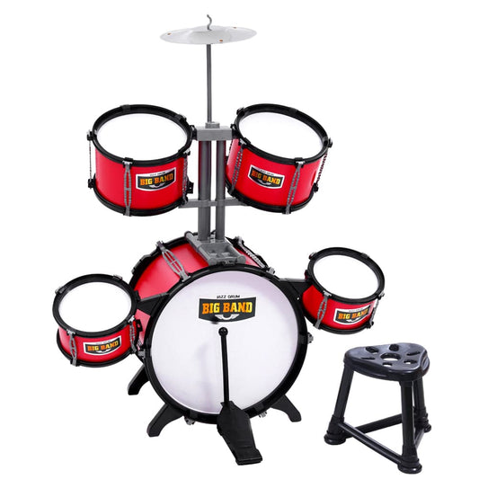 Keezi Kids 7 Drum Set Junior Drums Kit Musical Play Toys Childrens Mini Big Band - One Oasis