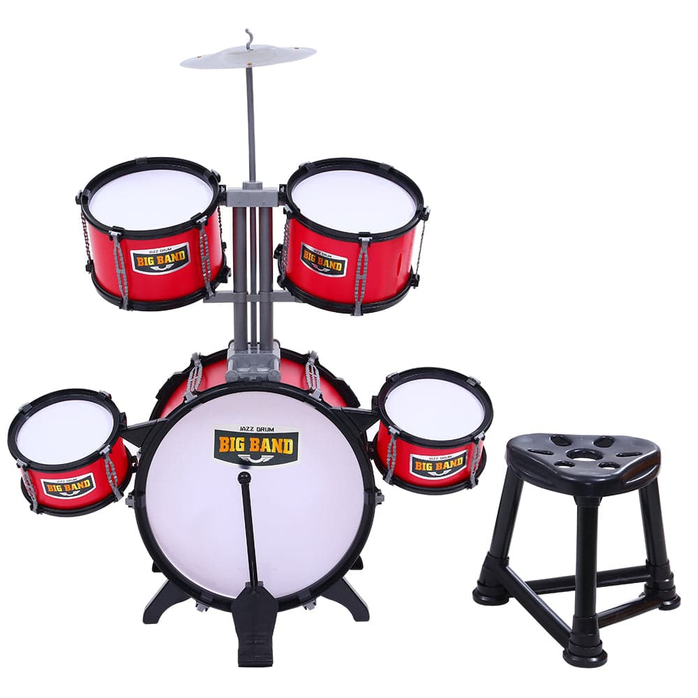 Keezi Kids 7 Drum Set Junior Drums Kit Musical Play Toys Childrens Mini Big Band - One Oasis