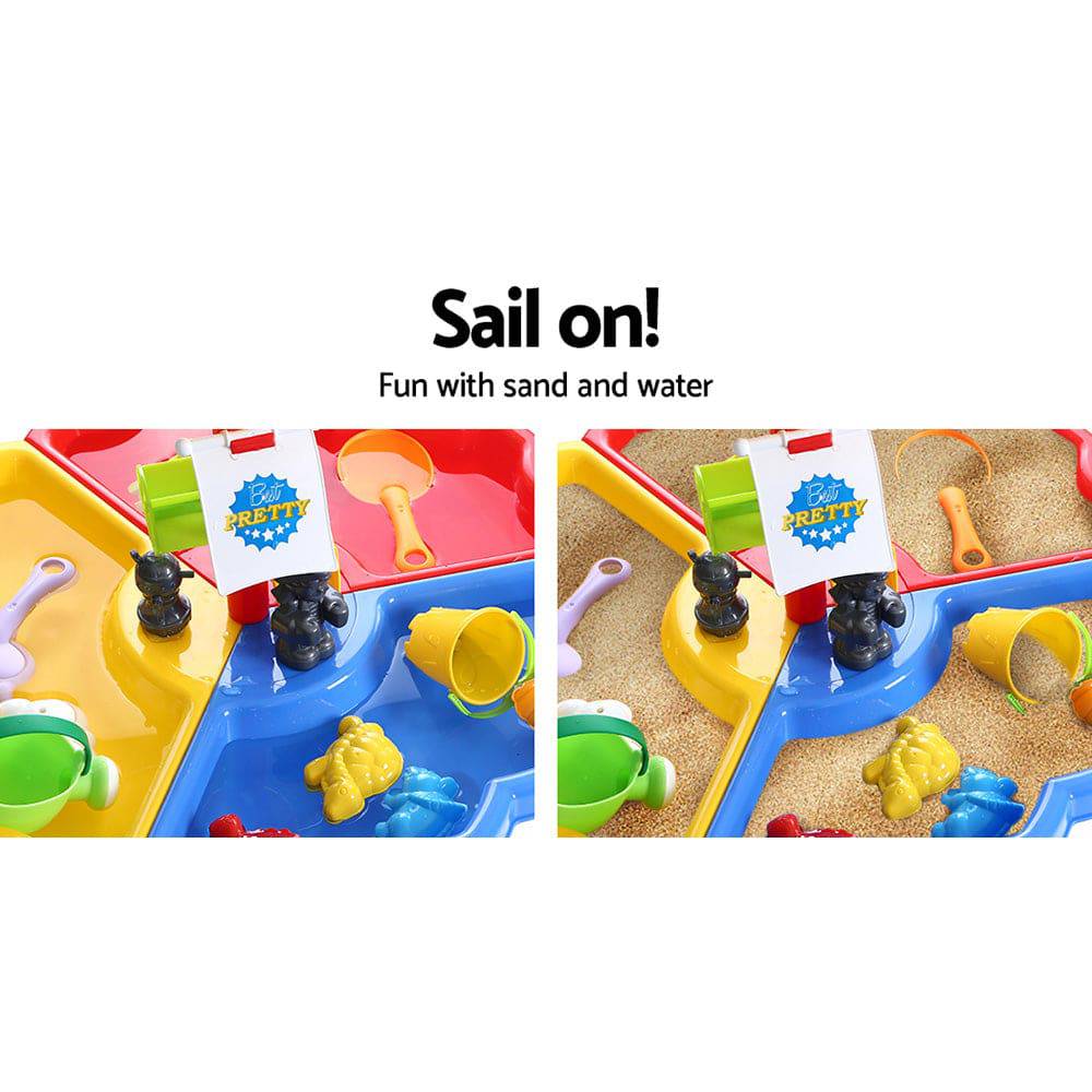 Keezi Kids Sandpit Pretend Play Set Outdoor Sand Water Table Beach Toy - One Oasis
