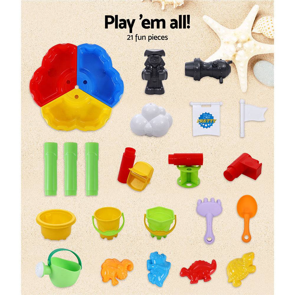 Keezi Kids Sandpit Pretend Play Set Outdoor Sand Water Table Beach Toy - One Oasis