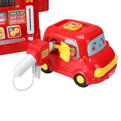 Keezi Kids Gas Petrol Station Pumper Pretend Play Toys Car Music Card Playset - One Oasis