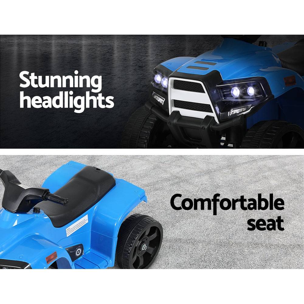 Rigo Kids Ride On ATV Quad Motorbike Car 4 Wheeler Electric Toys Battery Blue - One Oasis