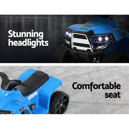 Rigo Kids Ride On ATV Quad Motorbike Car 4 Wheeler Electric Toys Battery Blue - One Oasis