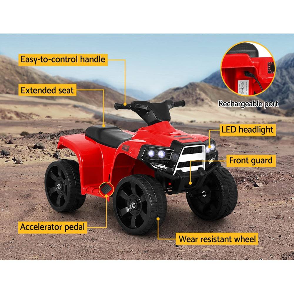 Rigo Kids Ride On ATV Quad Motorbike Car 4 Wheeler Electric Toys Battery Red - One Oasis