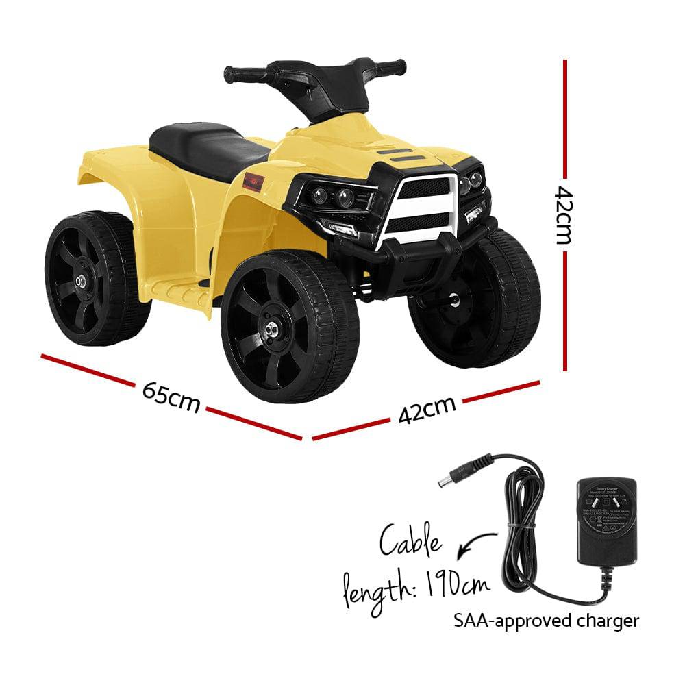 Rigo Kids Ride On ATV Quad Motorbike Car 4 Wheeler Electric Toys Battery Yellow - One Oasis