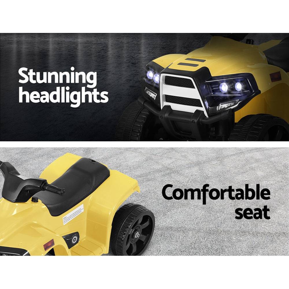 Rigo Kids Ride On ATV Quad Motorbike Car 4 Wheeler Electric Toys Battery Yellow - One Oasis