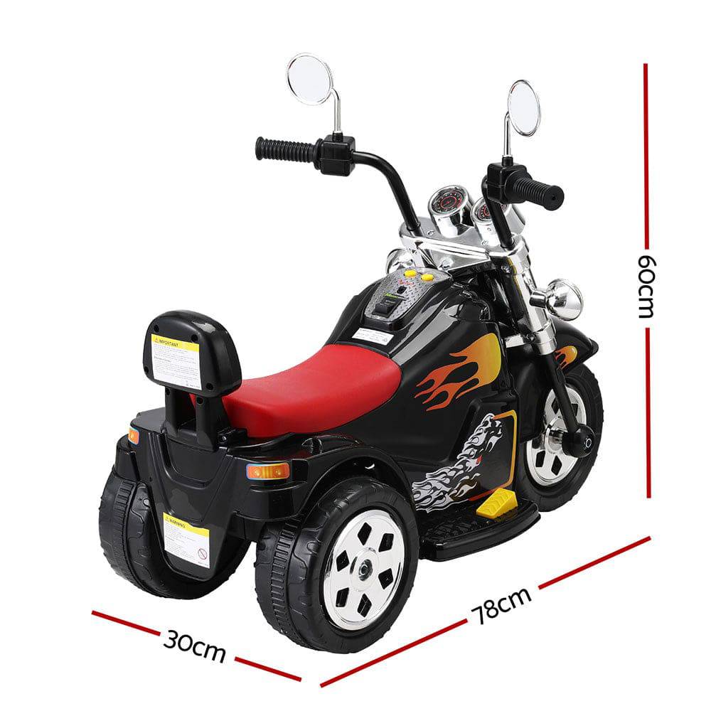 Rigo Kids Ride On Car Motorcycle Motorbike Electric Toys Horn Music 6V Black - One Oasis