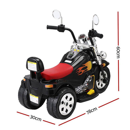 Rigo Kids Ride On Car Motorcycle Motorbike Electric Toys Horn Music 6V Black - One Oasis
