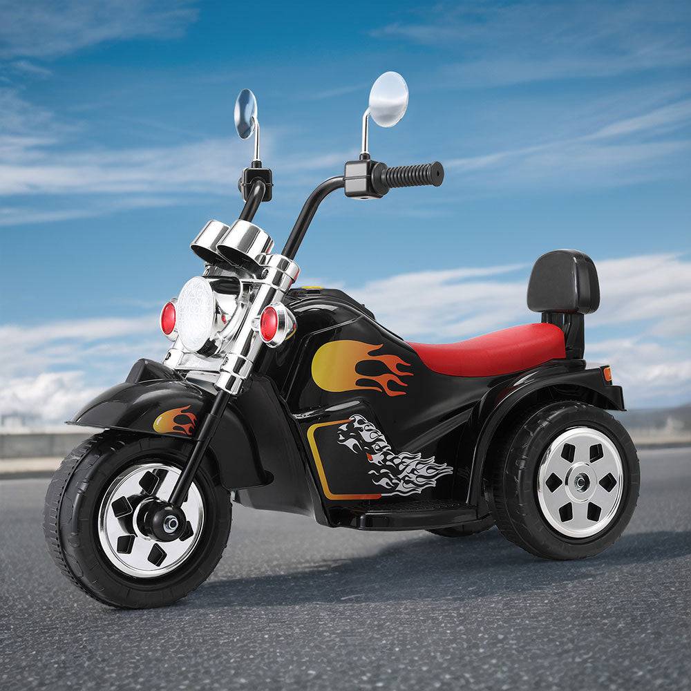 Rigo Kids Ride On Car Motorcycle Motorbike Electric Toys Horn Music 6V Black - One Oasis