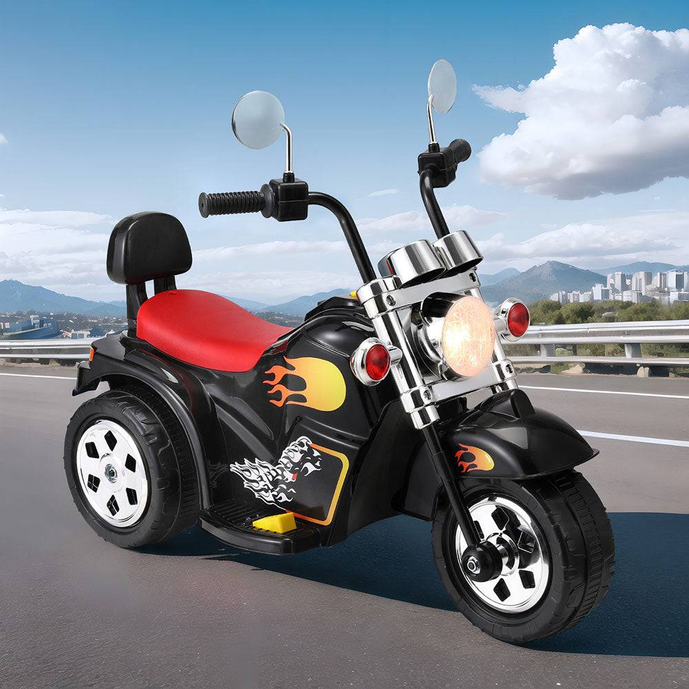Rigo Kids Ride On Car Motorcycle Motorbike Electric Toys Horn Music 6V Black - One Oasis