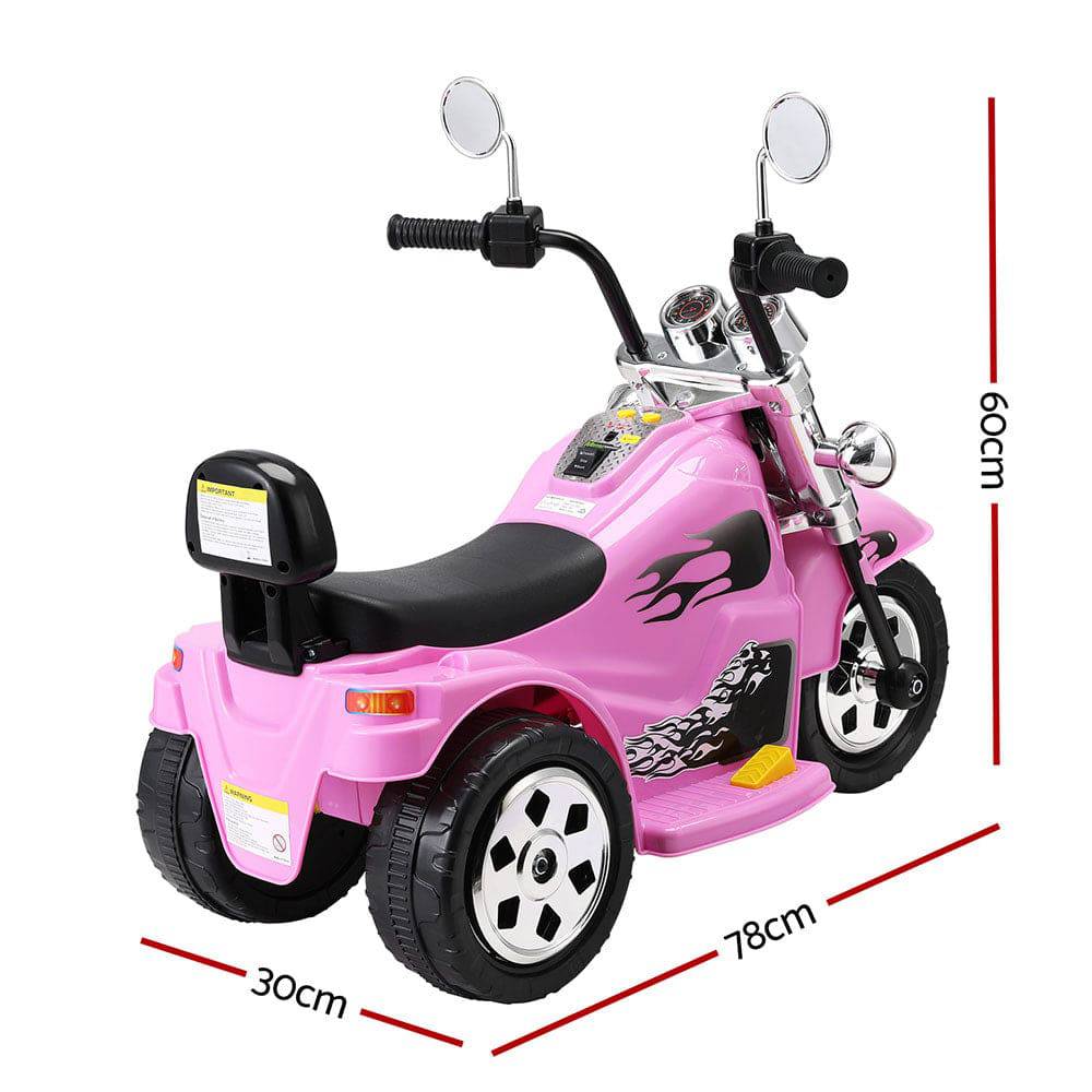 Rigo Kids Ride On Car Motorcycle Motorbike Electric Toys Horn Music 6V Pink - One Oasis