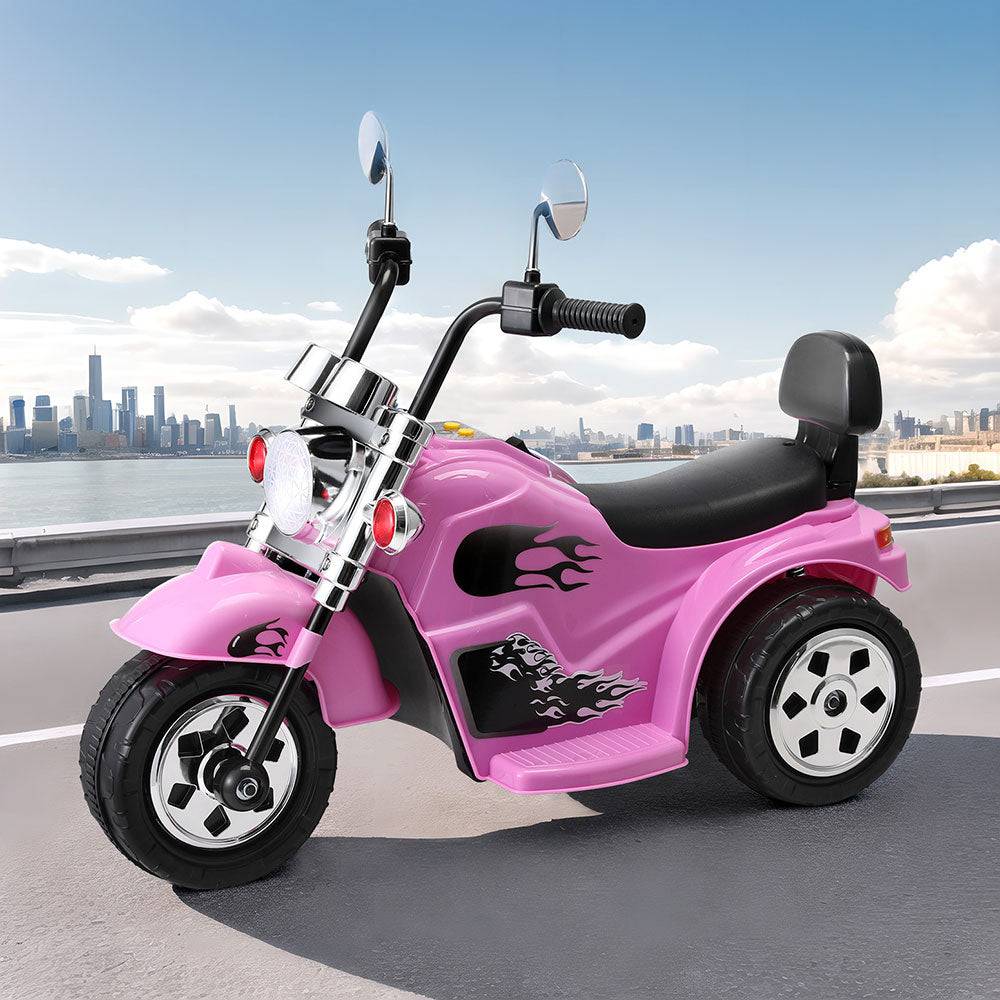 Rigo Kids Ride On Car Motorcycle Motorbike Electric Toys Horn Music 6V Pink - One Oasis