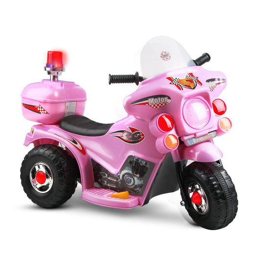 Rigo Kids Electric Ride On Police Motorcycle Motorbike 6V Battery Pink - One Oasis