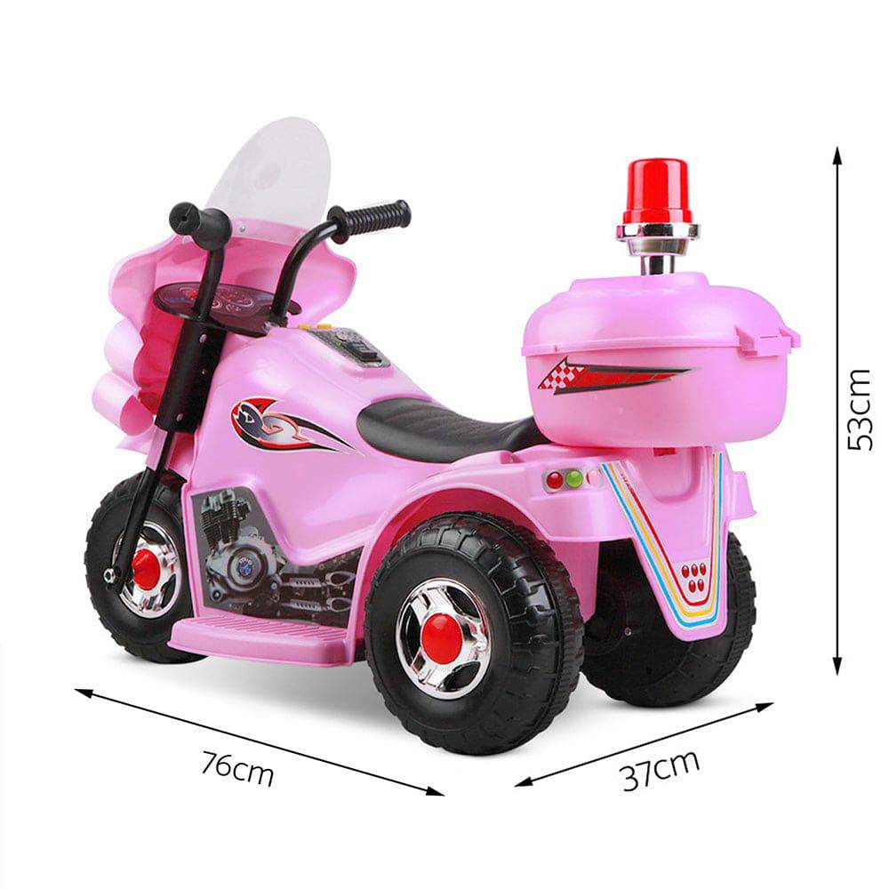 Rigo Kids Electric Ride On Police Motorcycle Motorbike 6V Battery Pink - One Oasis