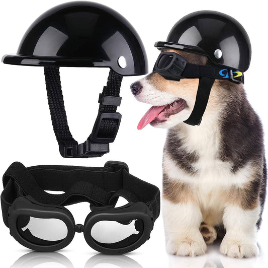 Dog Helmet Goggles, Small Size, Black - One Oasis