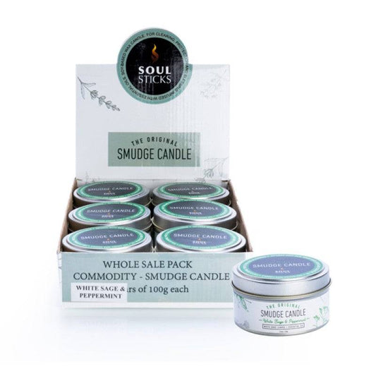 Soul Sticks White Sage and Peppermint Smudge Candle (PRICE IS FOR ONE ITEM) - One Oasis