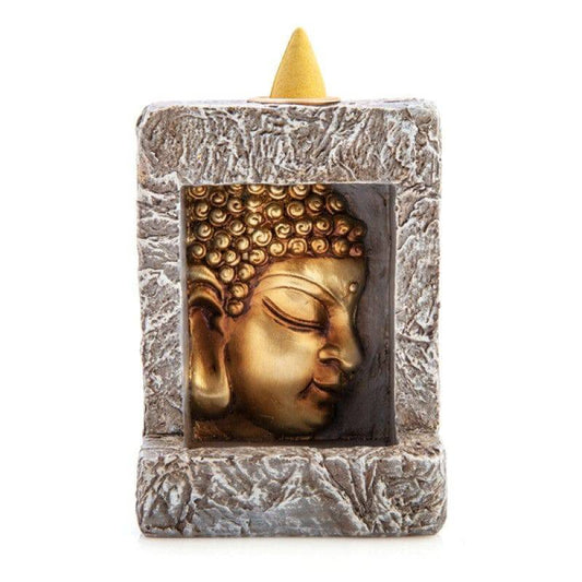 Stone Frame Buddha Backflow Incense Burner - One Oasis