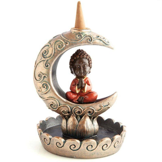 Baby Buddha Moon Backflow Incense Burner - One Oasis