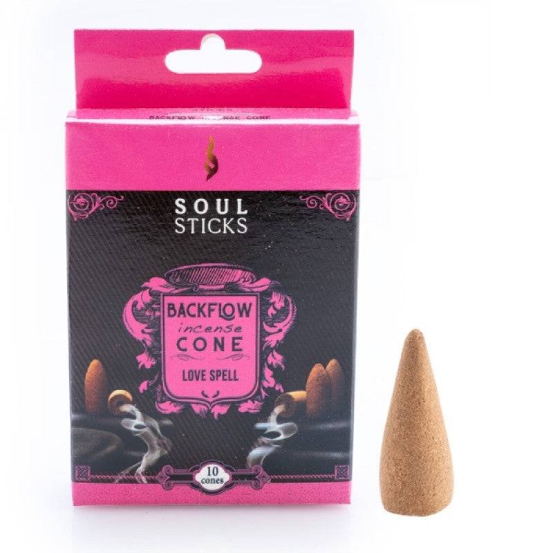 Soul Sticks Love Spell Backflow Incense Cone - Set of 10 - One Oasis