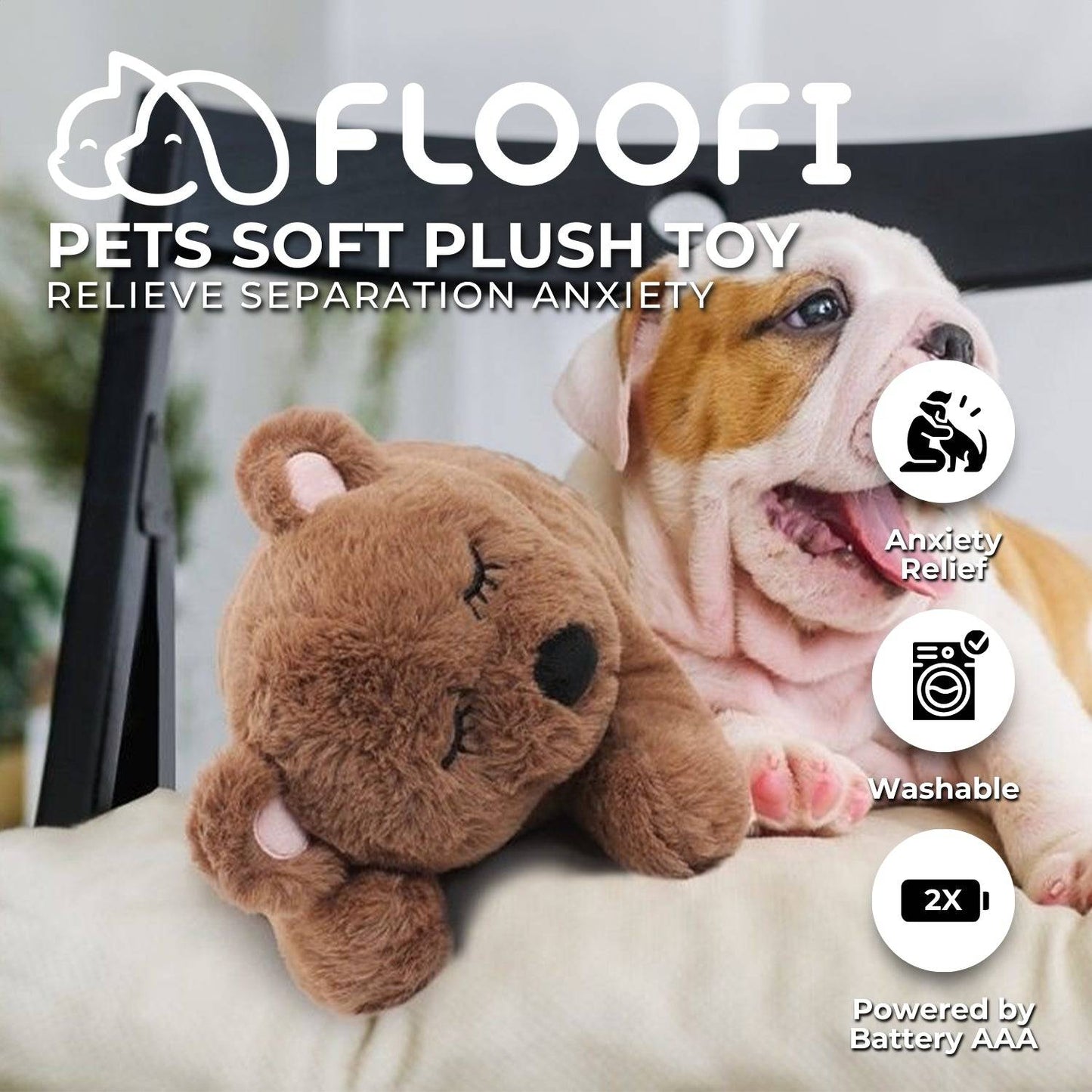 FLOOFI Pets Soft Plush Toy(Brown) - One Oasis